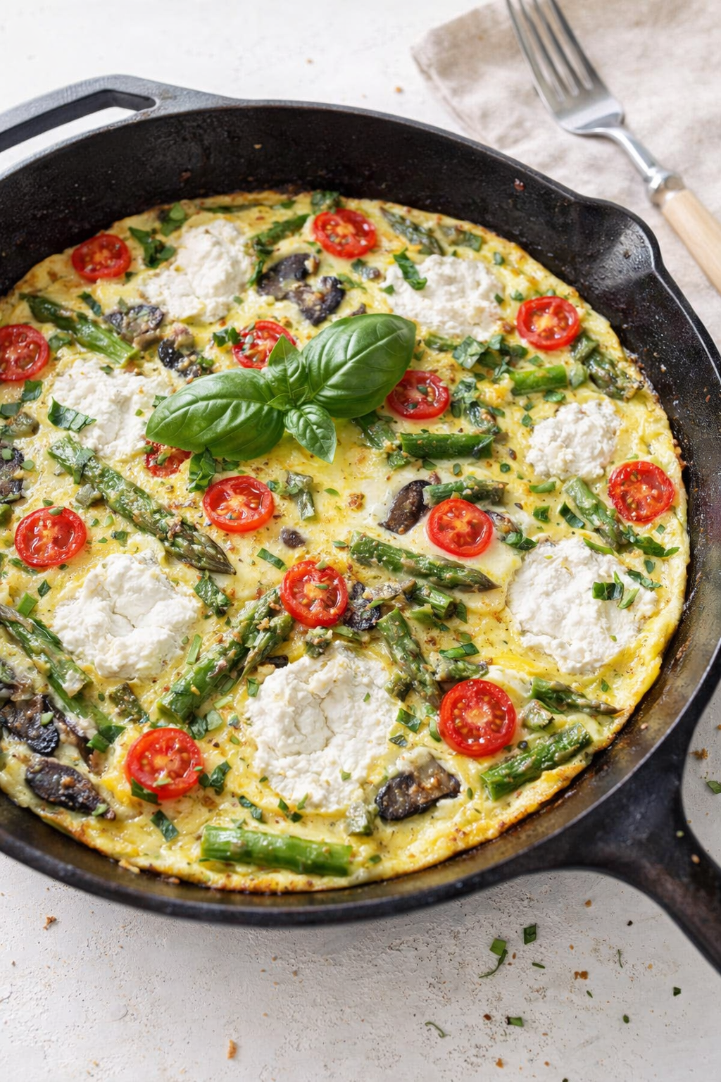 Asparagus Mushroom Breakfast Frittata
