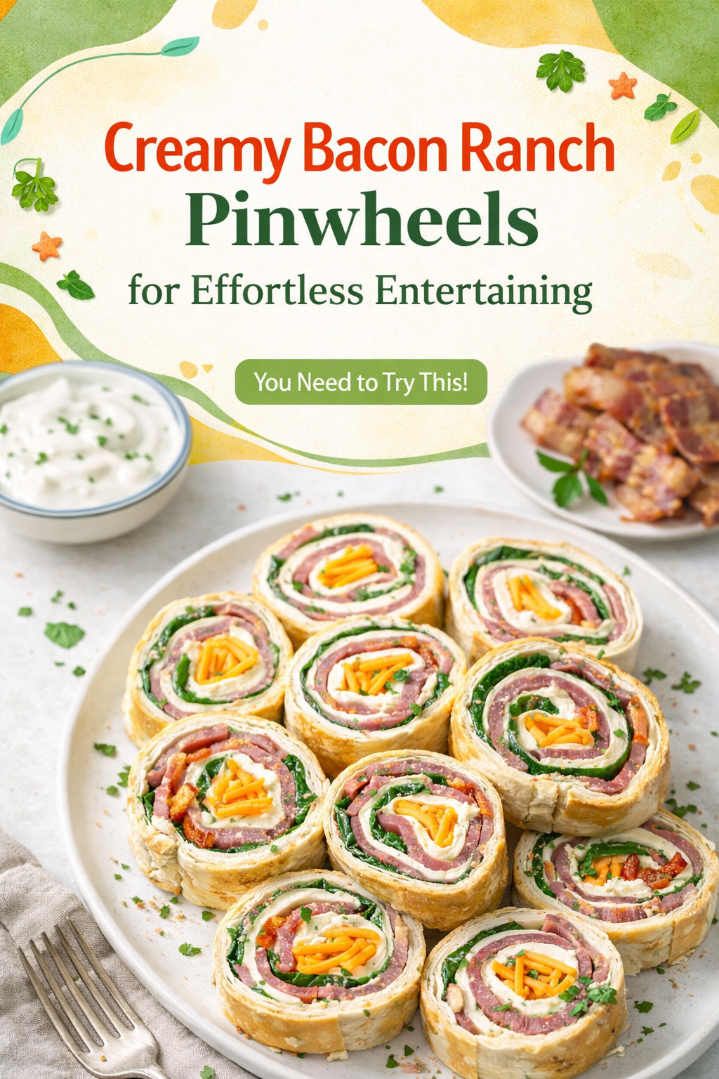 Bacon Ranch Pinwheel Appetizers for Easy Parties