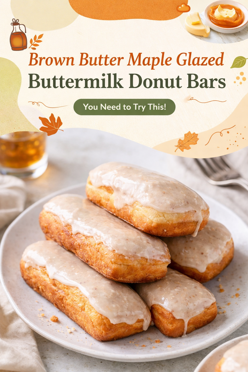 Brown Butter Maple Buttermilk Donut Bars