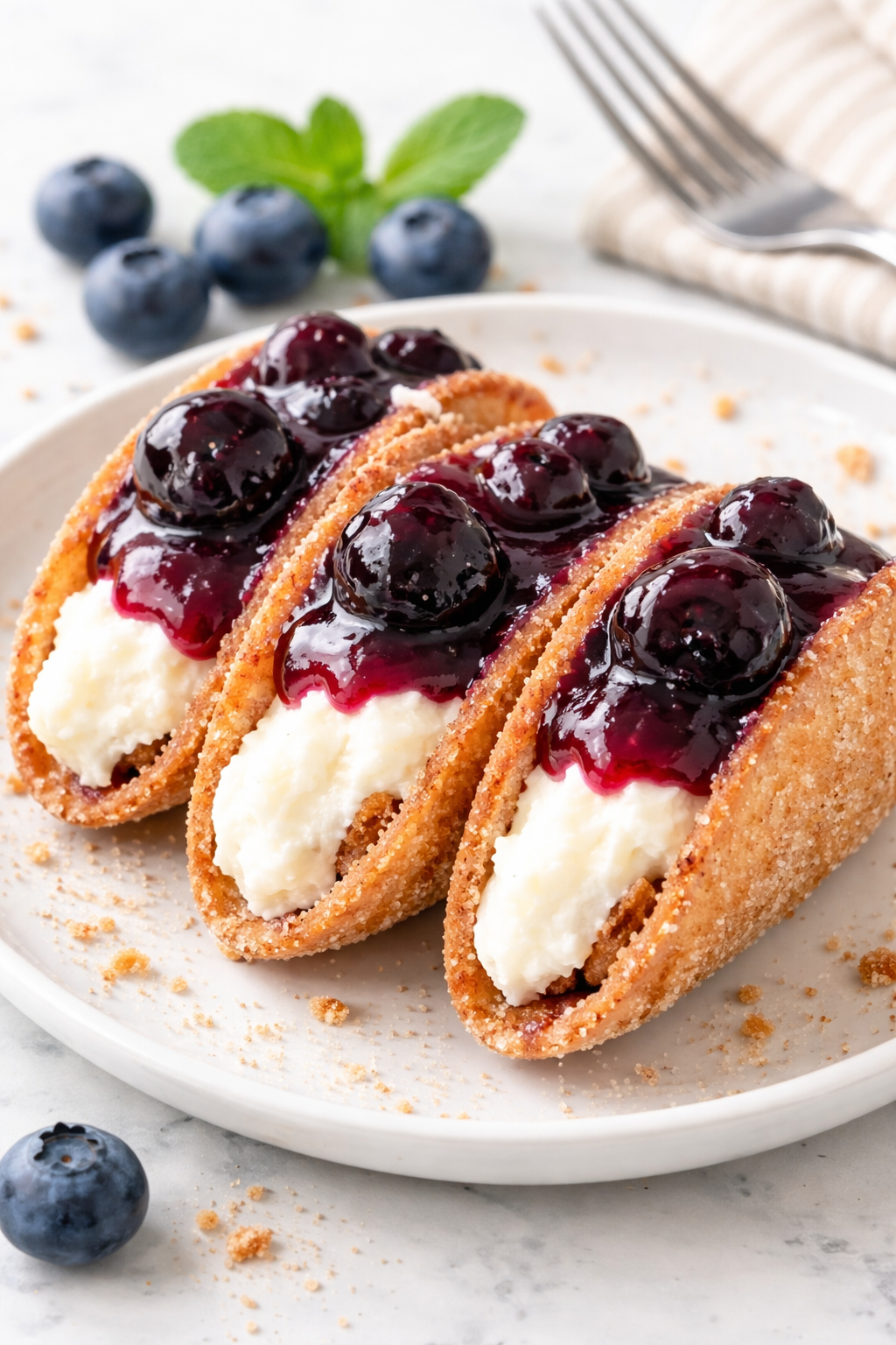 Cheesecake Berry Taco Delights