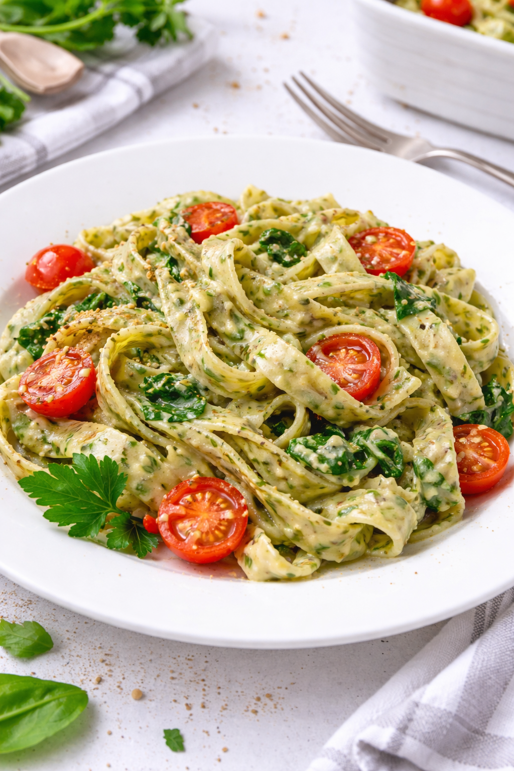 Creamy Avocado Spinach Pasta