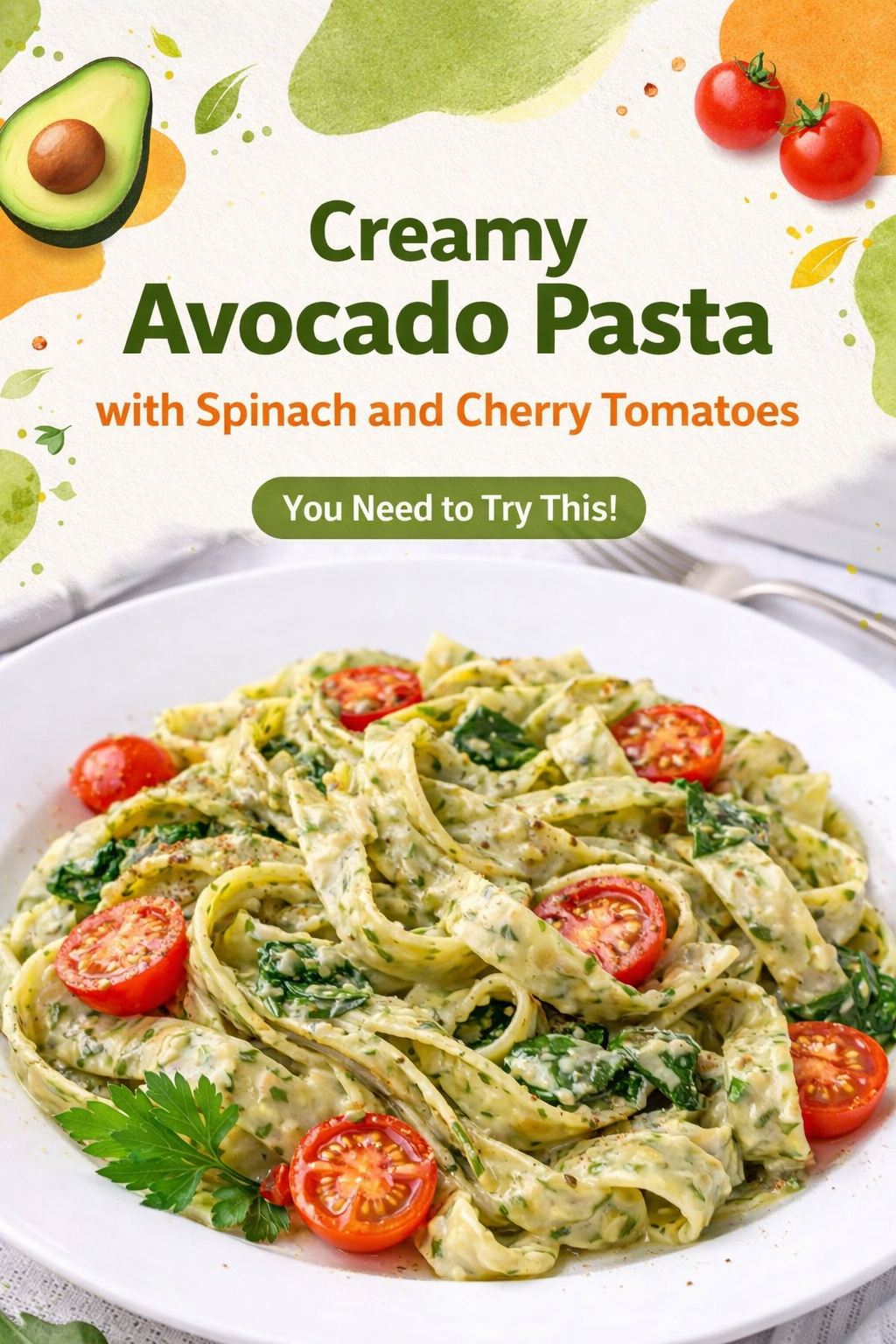 Creamy Avocado Spinach Pasta