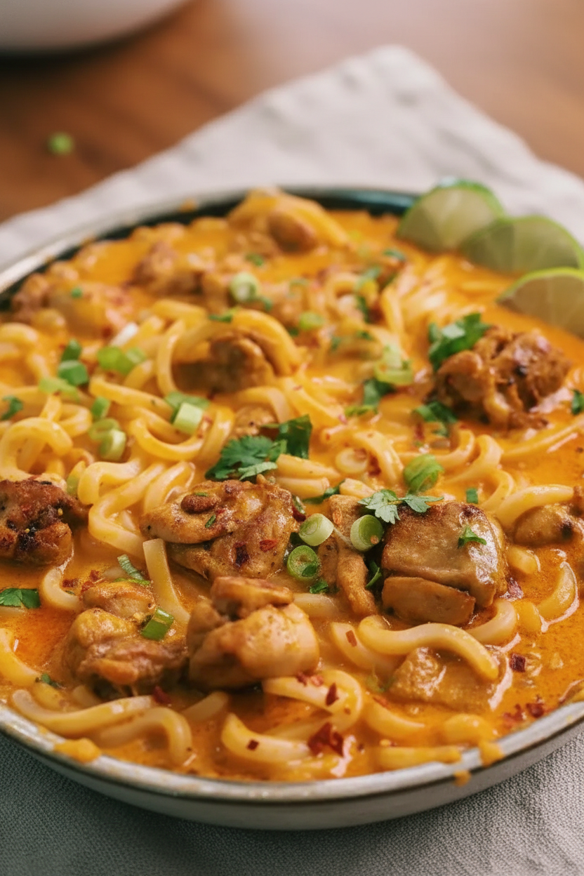 Creamy Coconut Curry Chicken Udon