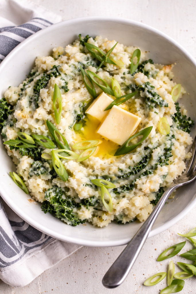 Traditional Irish Colcannon (Mashed Potatoes and Kale)