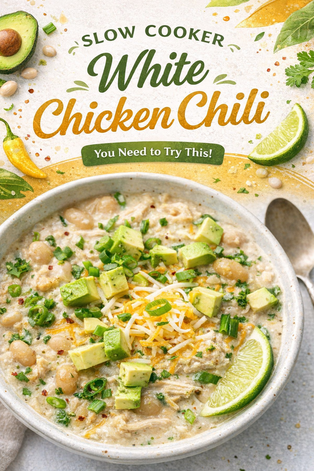 Creamy Slow Cooker Chicken Chili