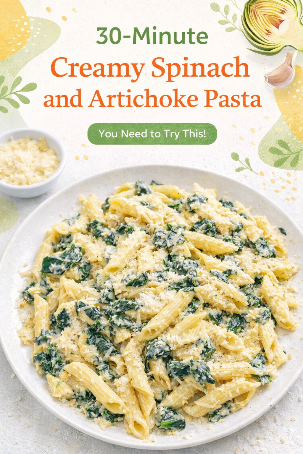 Creamy Spinach Artichoke Pasta in Half an Hour