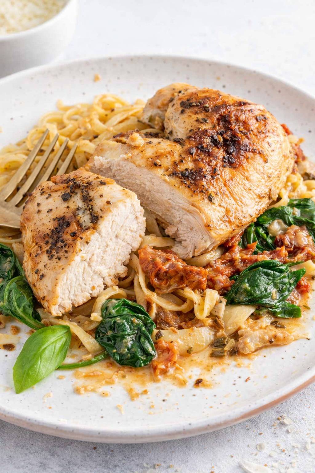 Creamy Tuscan Chicken and Spinach Skillet