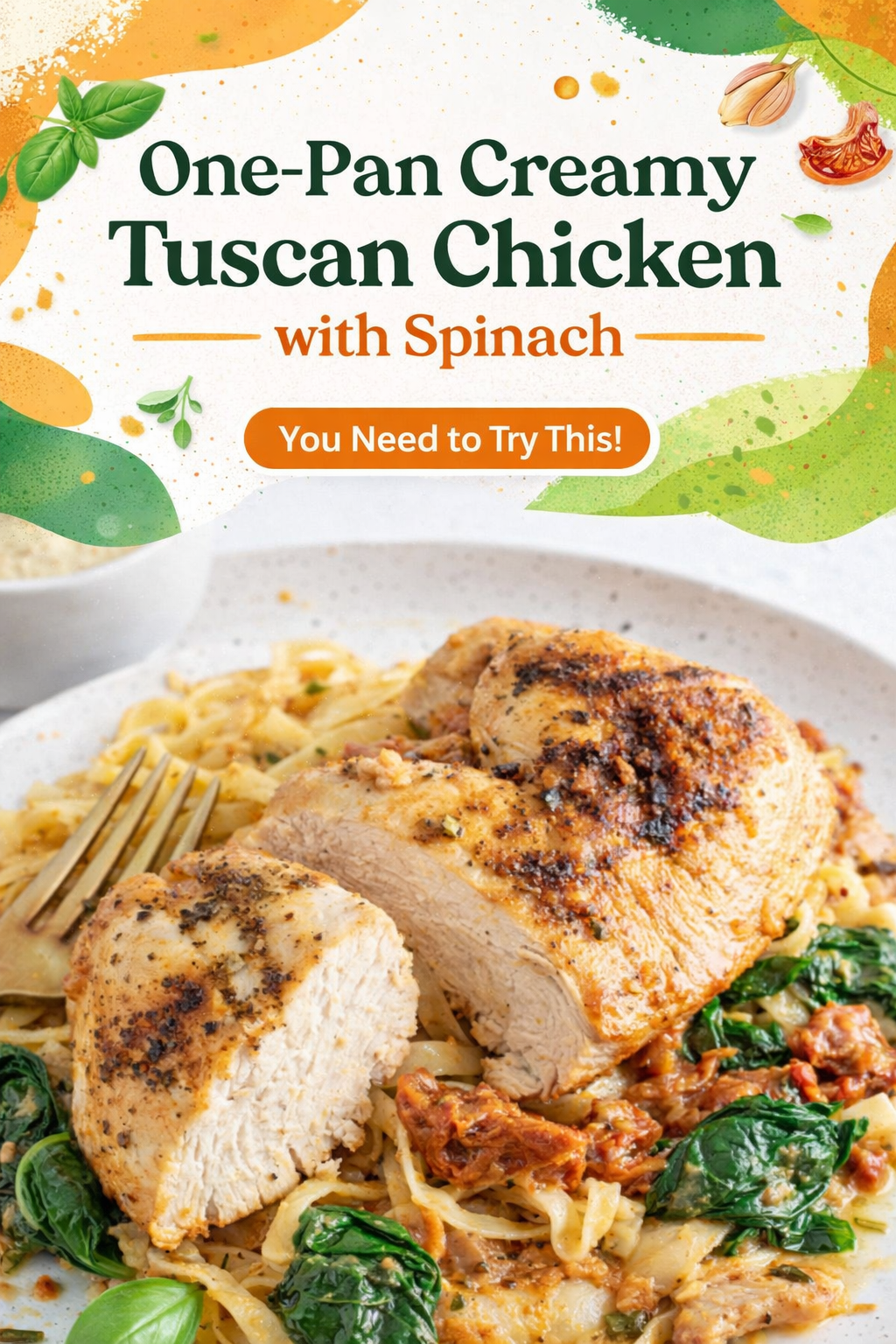 Creamy Tuscan Chicken and Spinach Skillet
