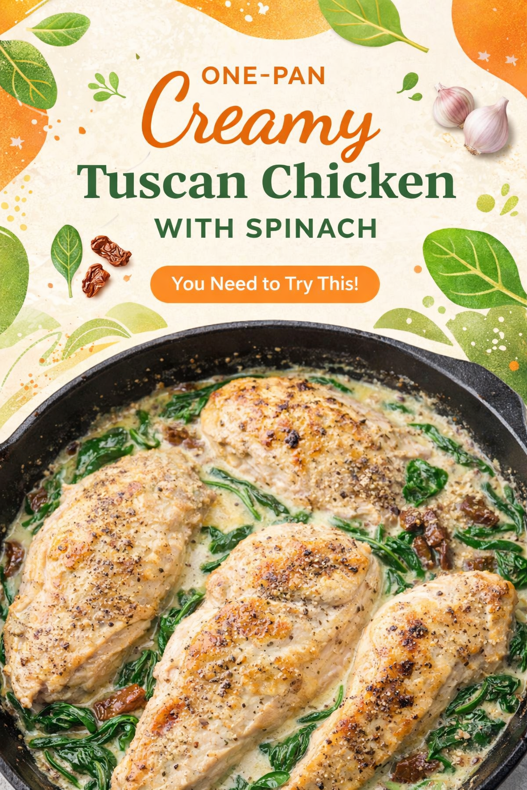 Creamy Tuscan Chicken with Spinach