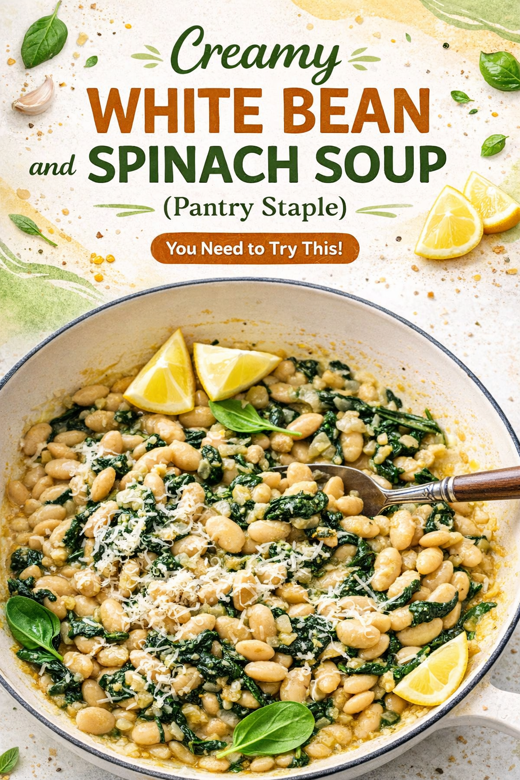 Creamy White Bean and Spinach Soup (Pantry Staple)