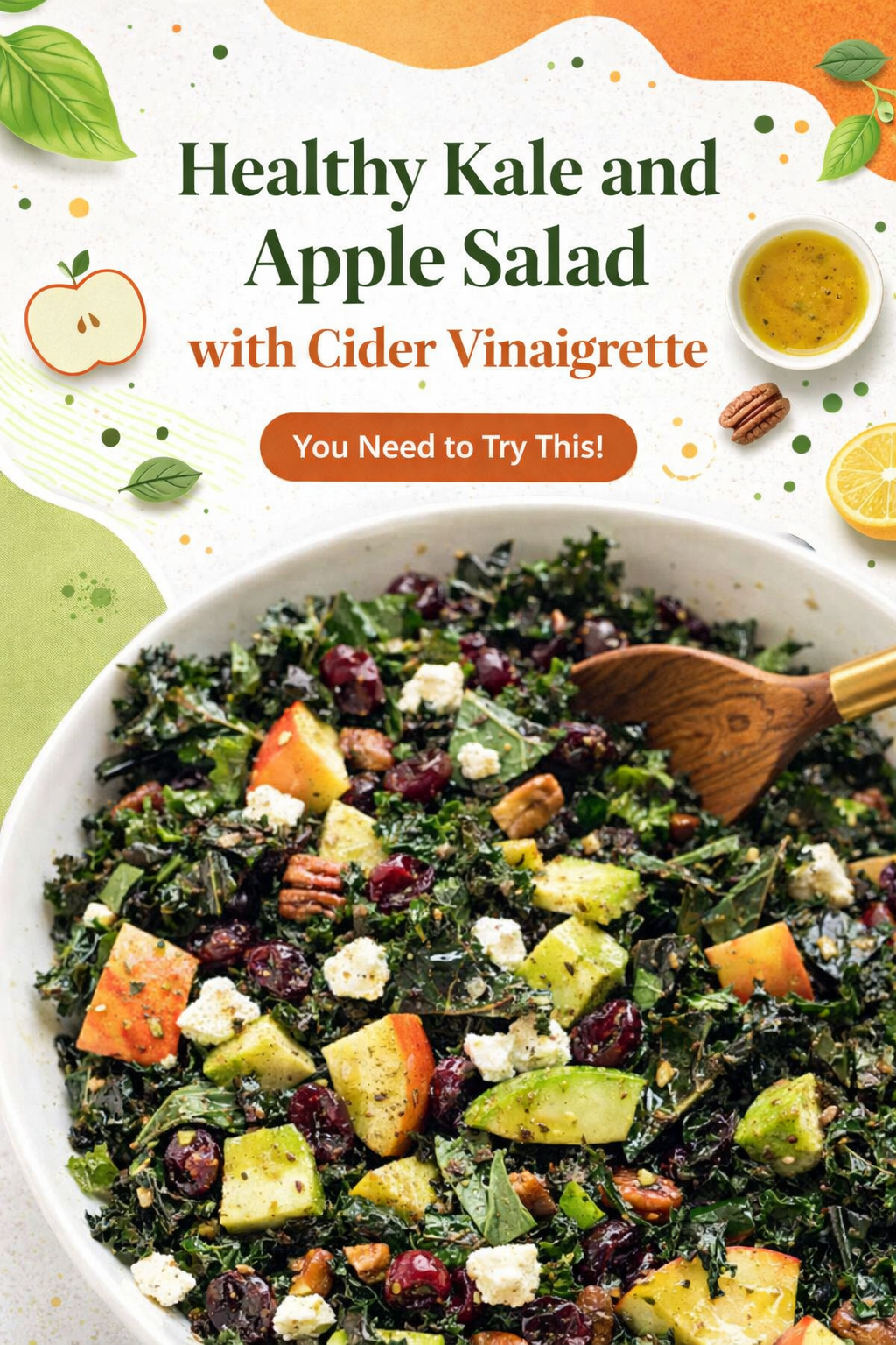 Crisp Kale and Apple Salad with Cider Dressing