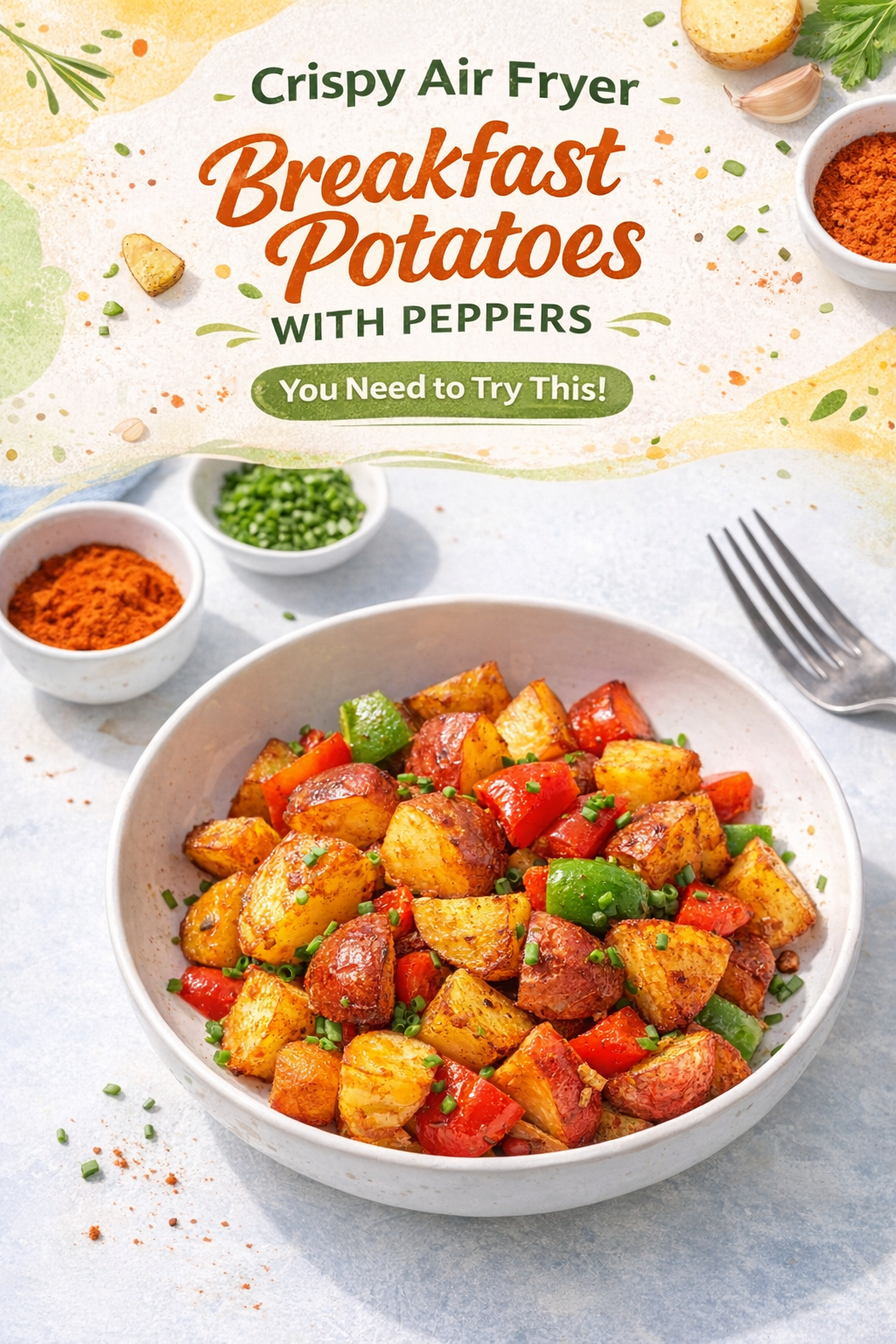 Crispy Air Fryer Potatoes and Peppers