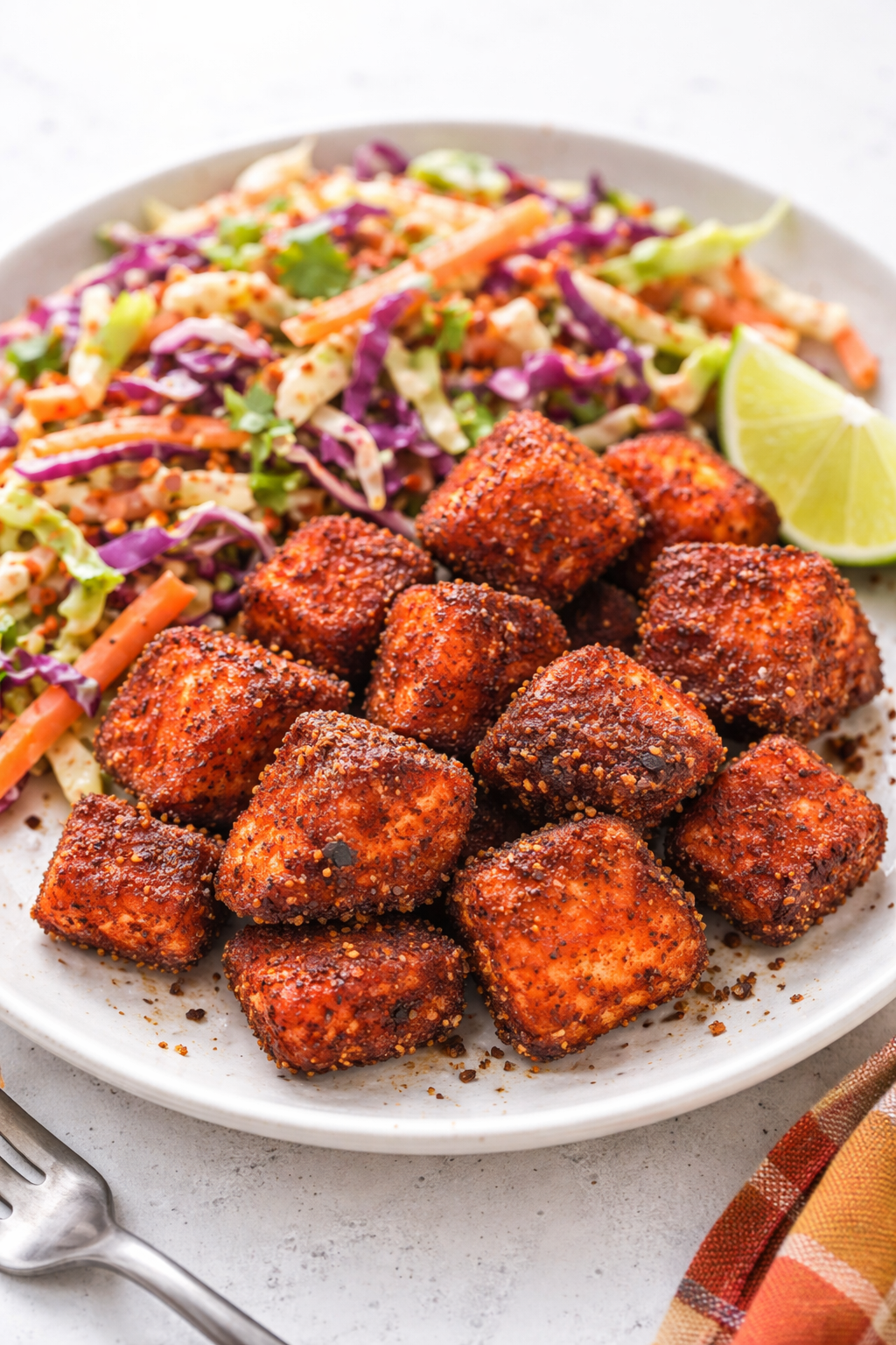 Crispy Salmon Bites with Zesty Slaw