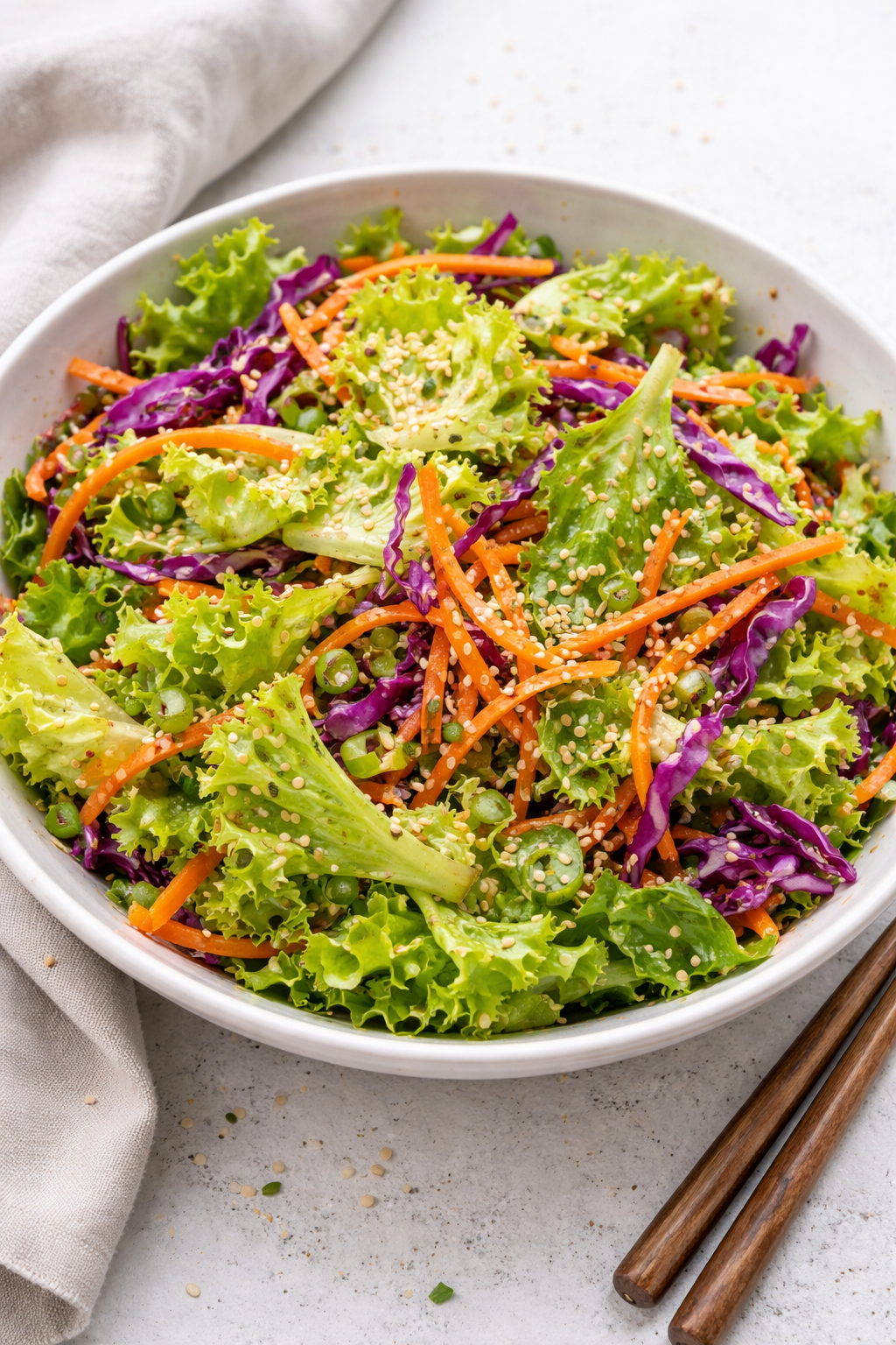 Crunchy Asian Chopped Salad with Sesame Dressing