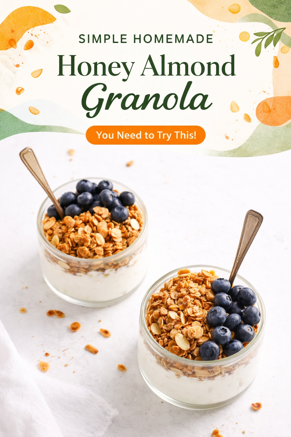 Crunchy Honey Almond Granola Clusters