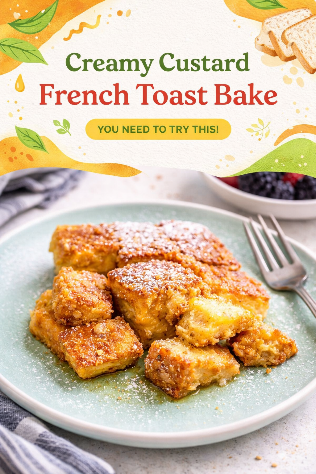 Custard Soaked Oven Baked French Toast