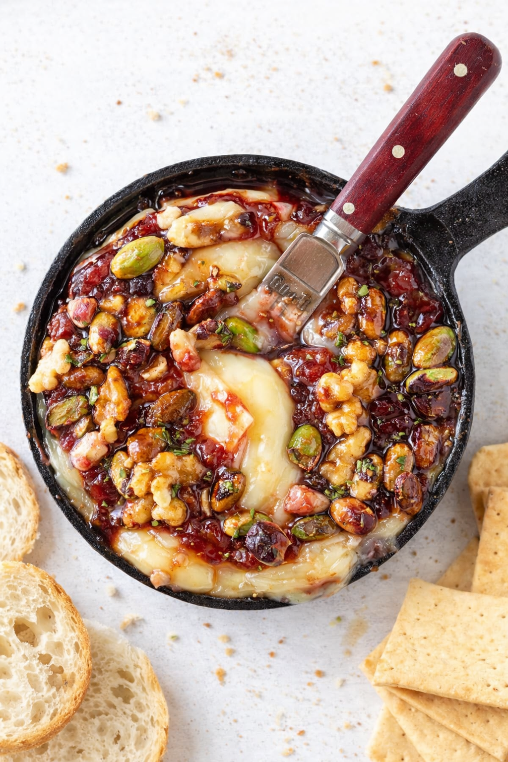 Easy Baked Brie with Jam and Nuts