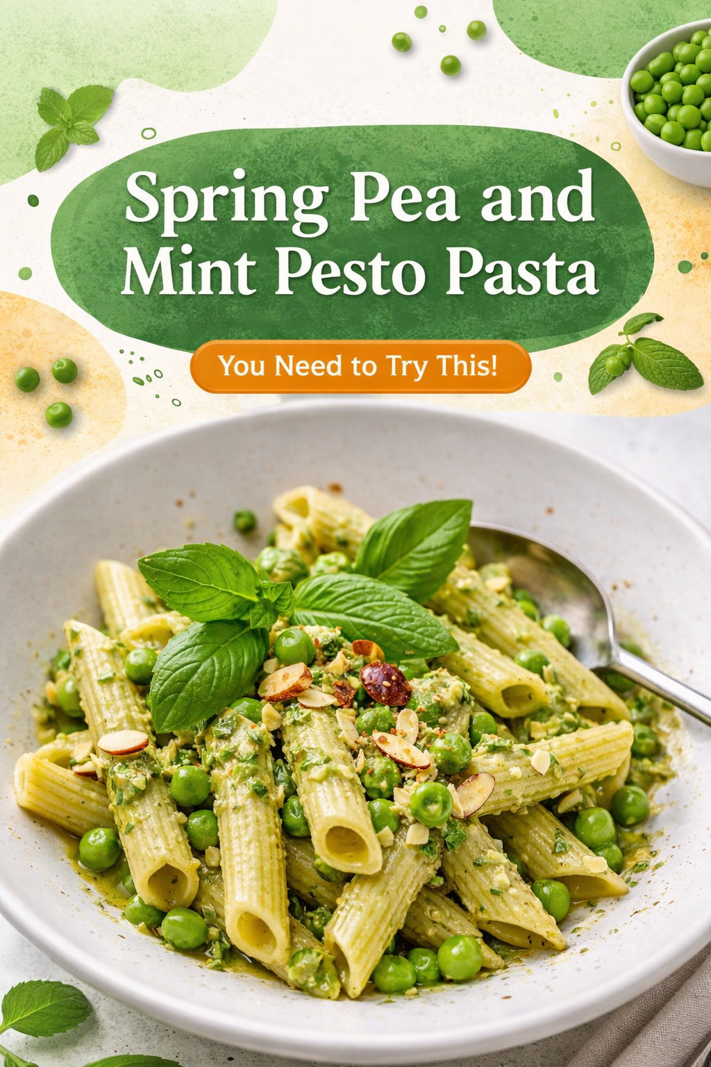 Fresh Pea and Mint Pesto Linguine