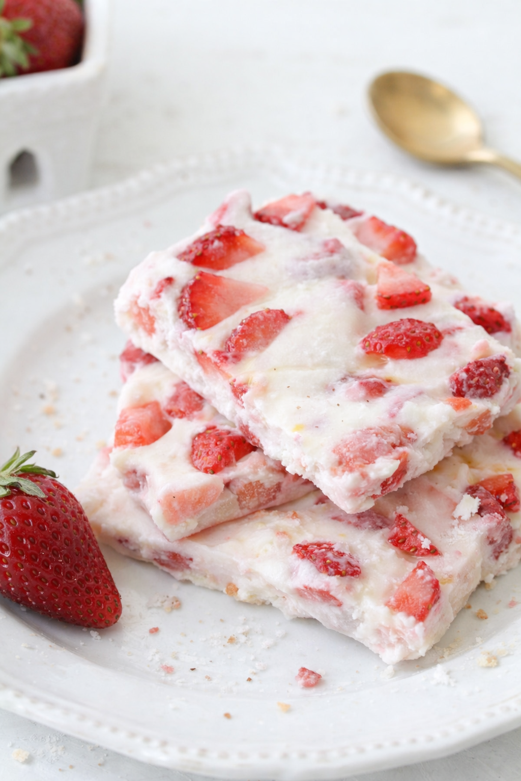Frosty Strawberry Yogurt Bark