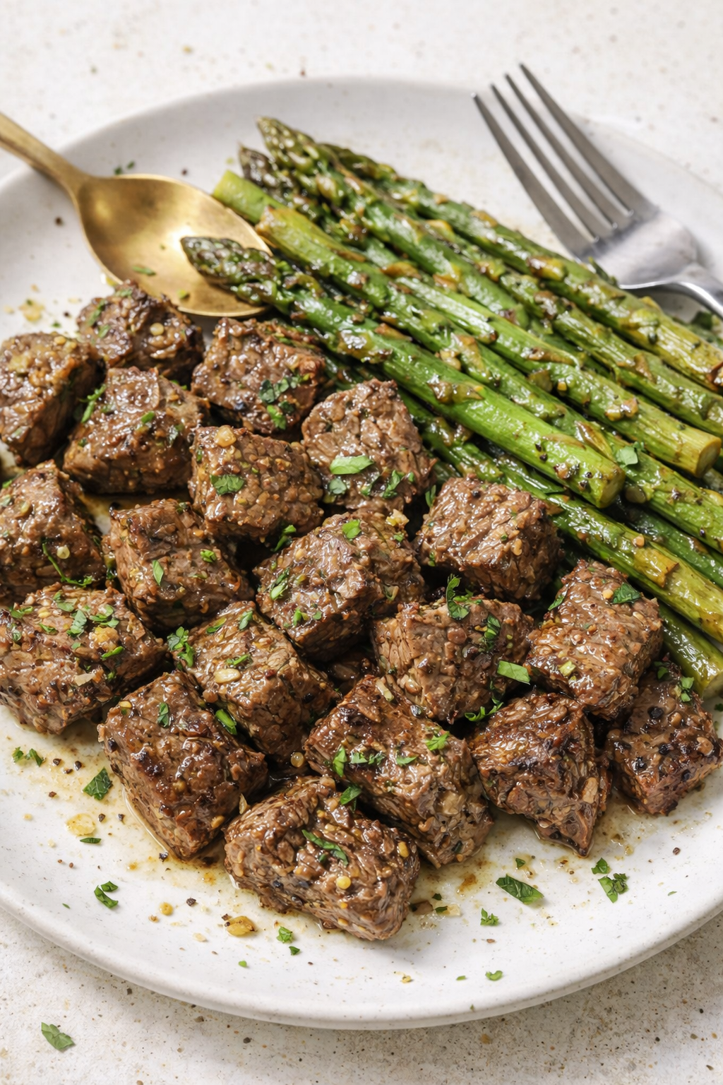 Garlic Butter Steak and Asparagus Skillet