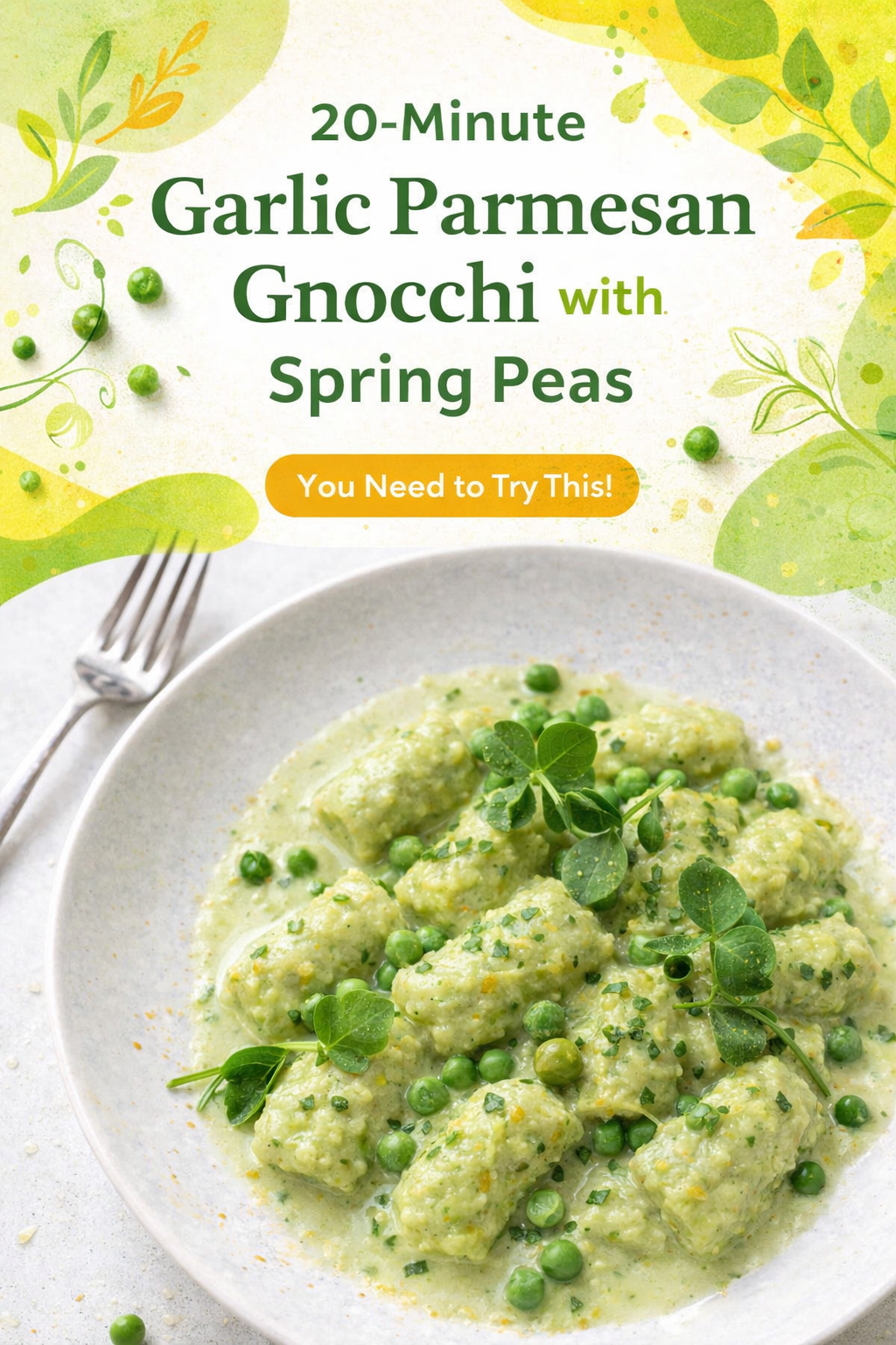 Garlic Parmesan Gnocchi with Spring Peas