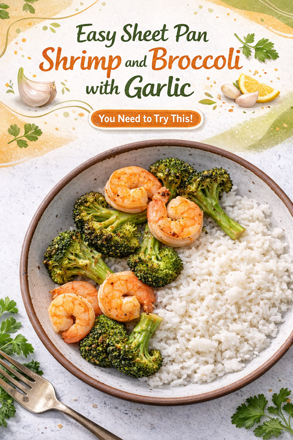 Garlic Shrimp and Broccoli Sheet Pan Dinner