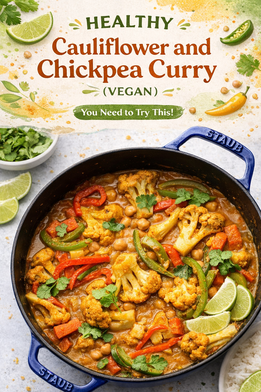 Golden Cauliflower Chickpea Coconut Curry
