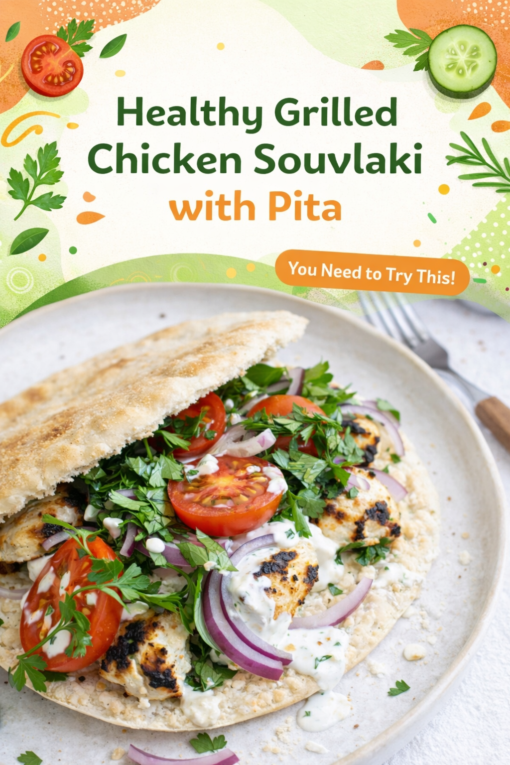 Grilled Chicken Souvlaki and Warm Pita