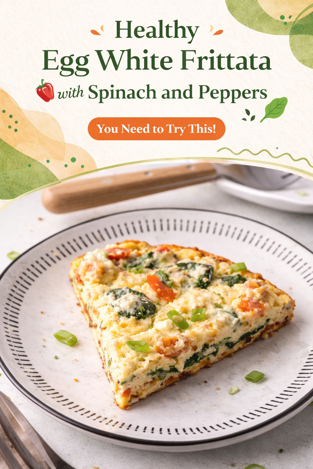 Healthy Egg White Frittata with Spinach and Peppers