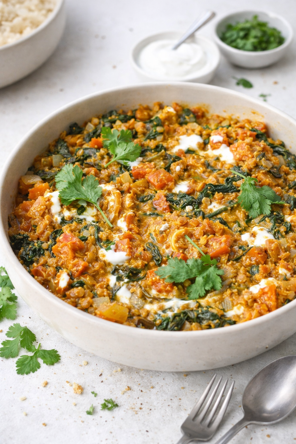 Hearty Lentil Spinach One Pot Dal