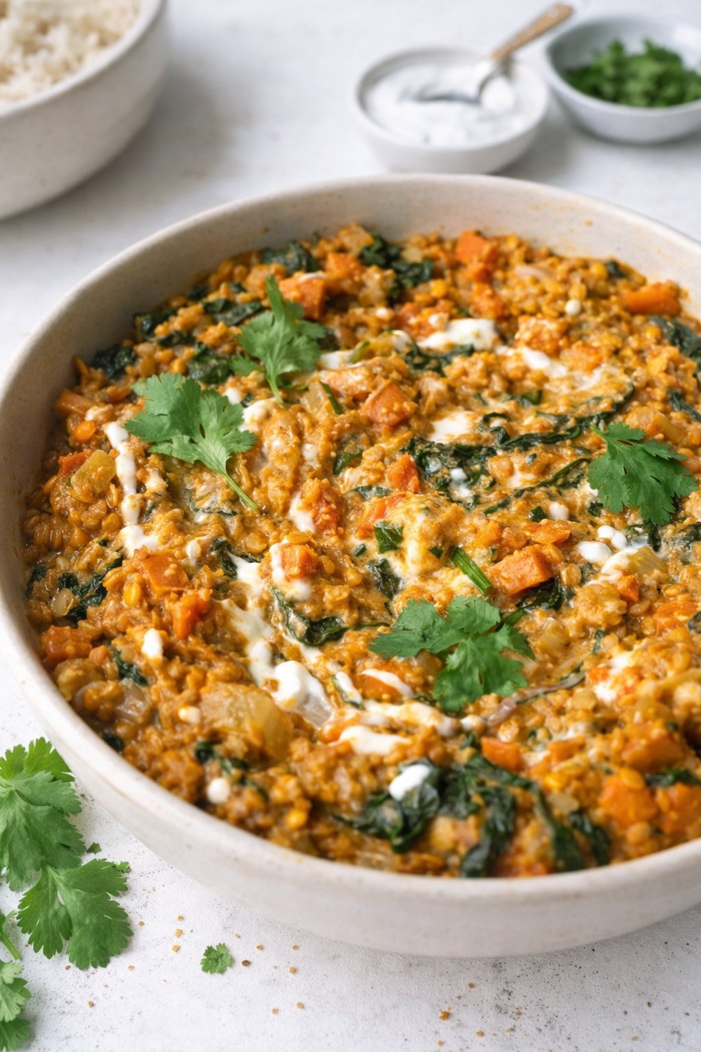 Hearty Lentil Spinach One Pot Dal
