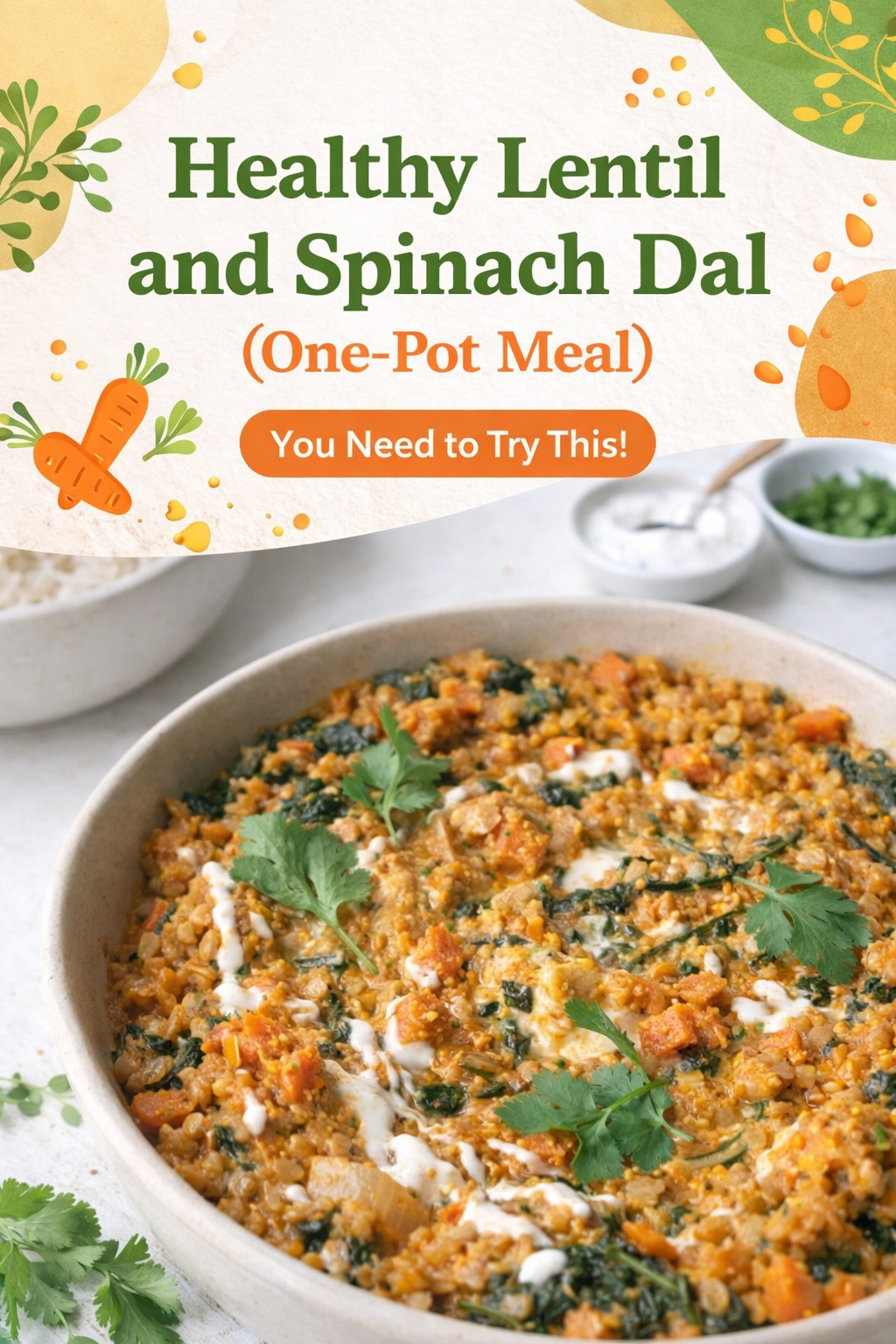 Hearty Lentil Spinach One Pot Dal
