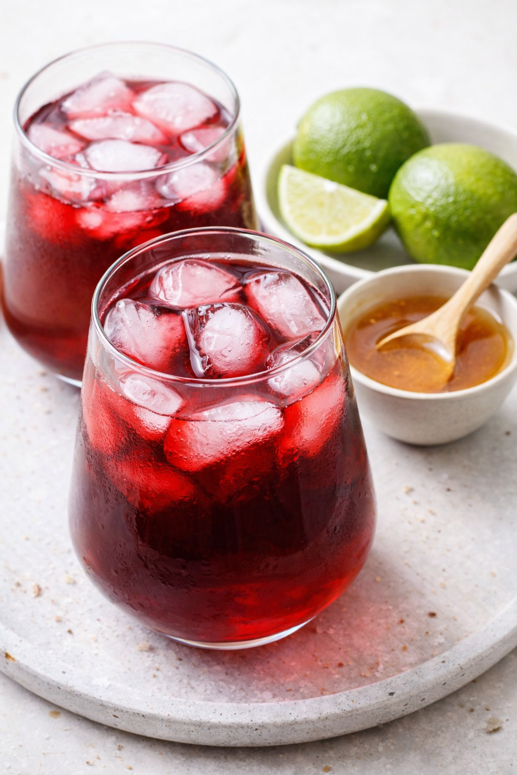 Honey Sweetened Iced Hibiscus Refresher