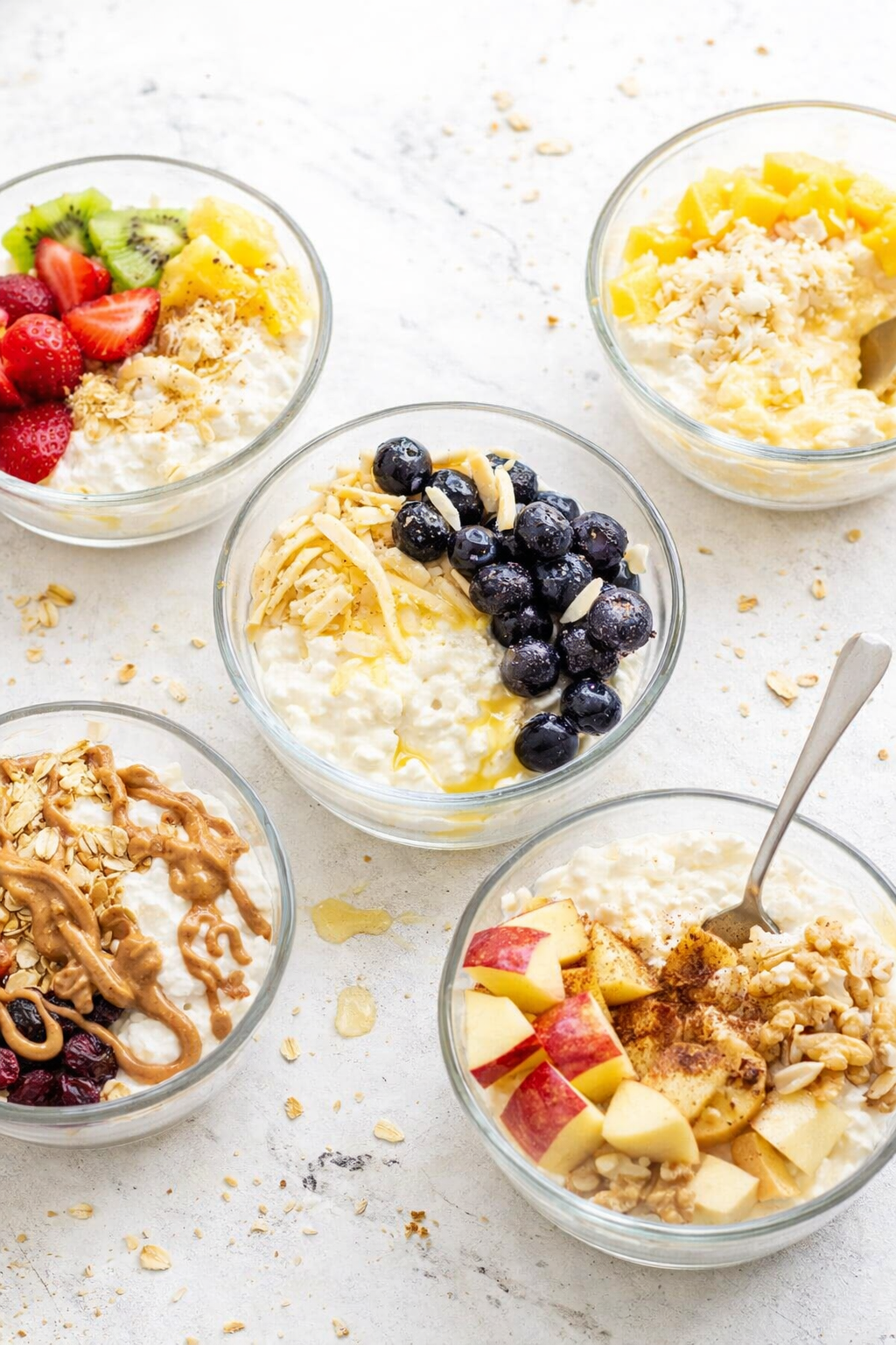 Honeyed Fruit and Cottage Cheese Breakfast Bowls