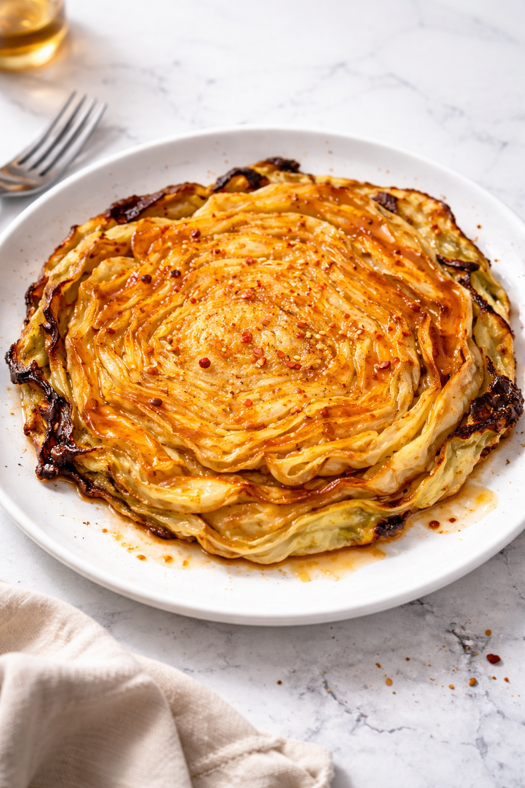 Hot Honey Glazed Air Fryer Cabbage Steaks