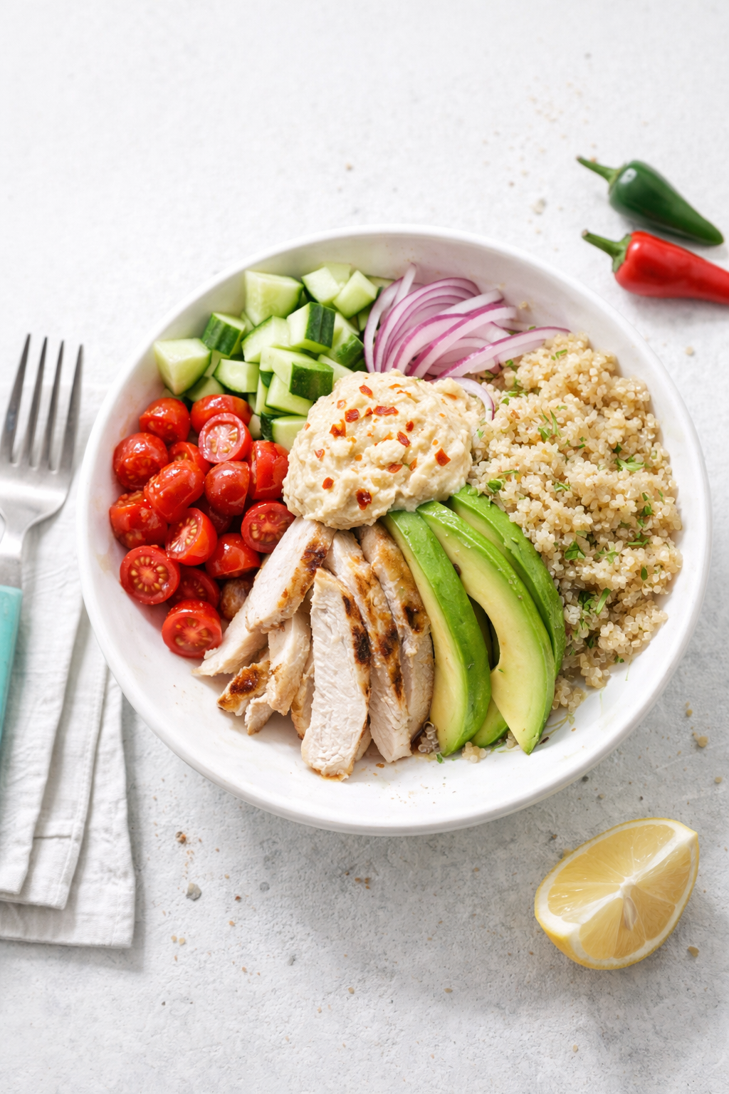 Hummus Chicken Power Bowls