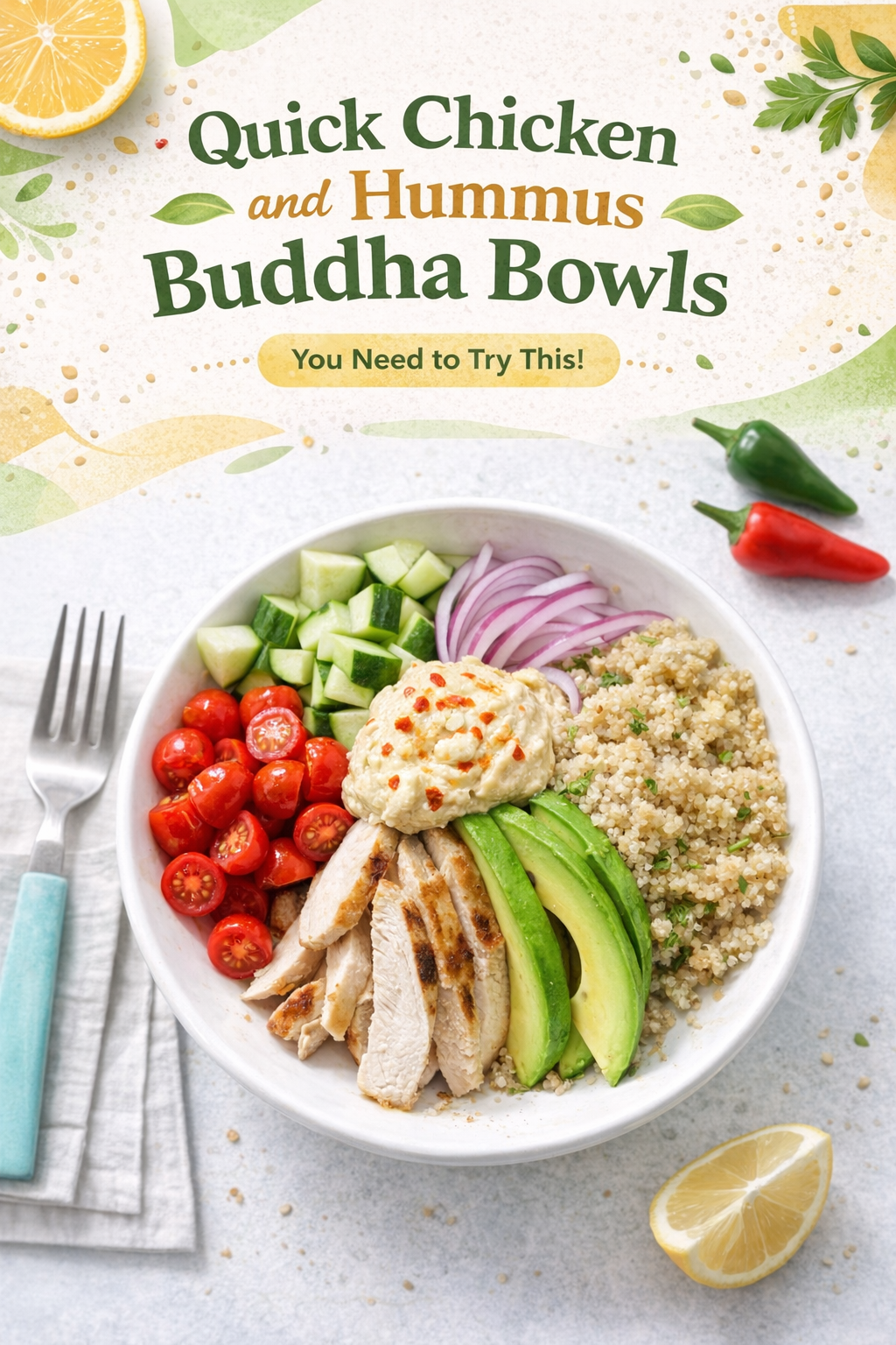 Hummus Chicken Power Bowls
