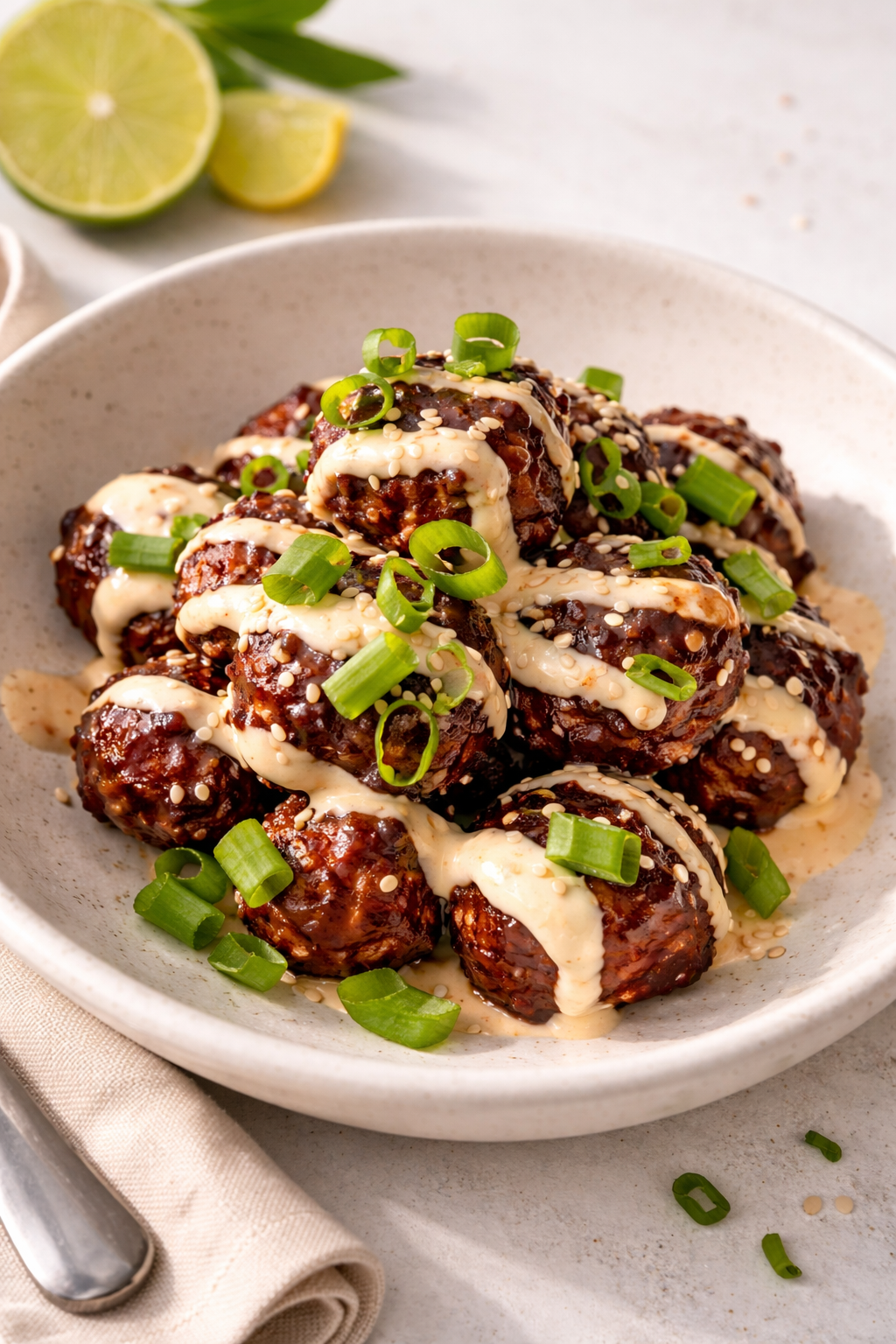 Korean Glazed BBQ Meatballs