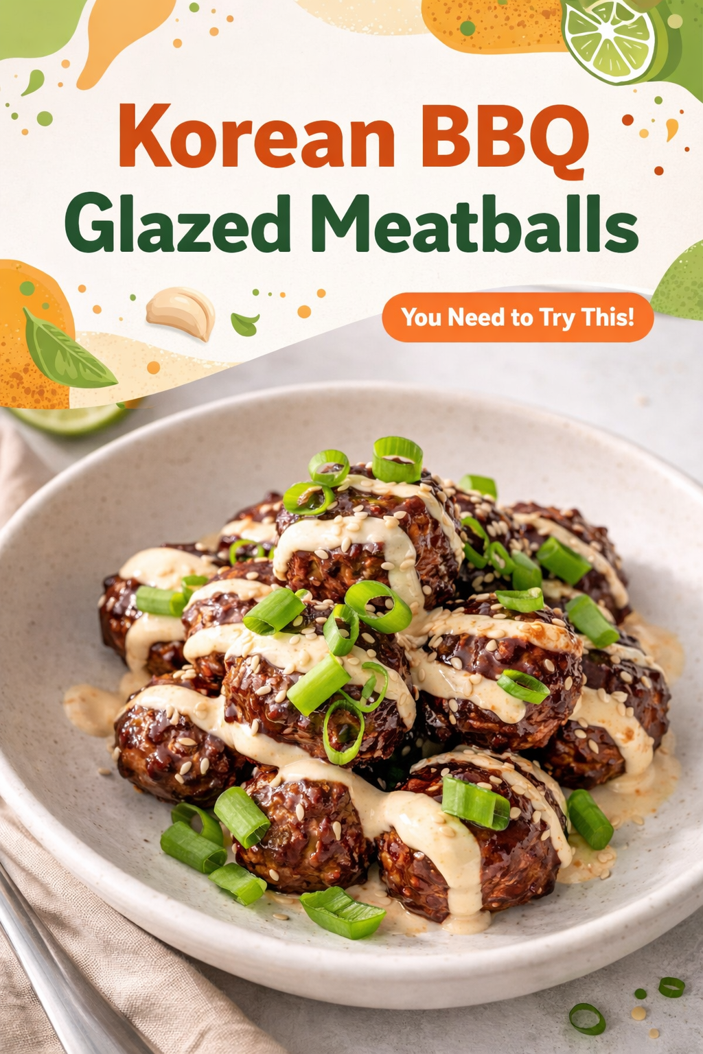 Korean Glazed BBQ Meatballs
