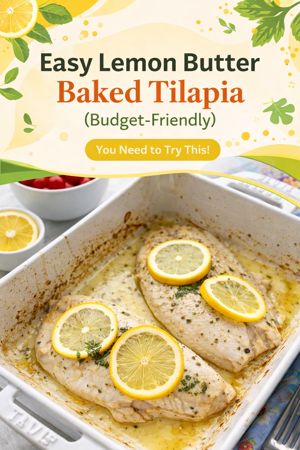 Lemon Butter Baked Tilapia on a Budget