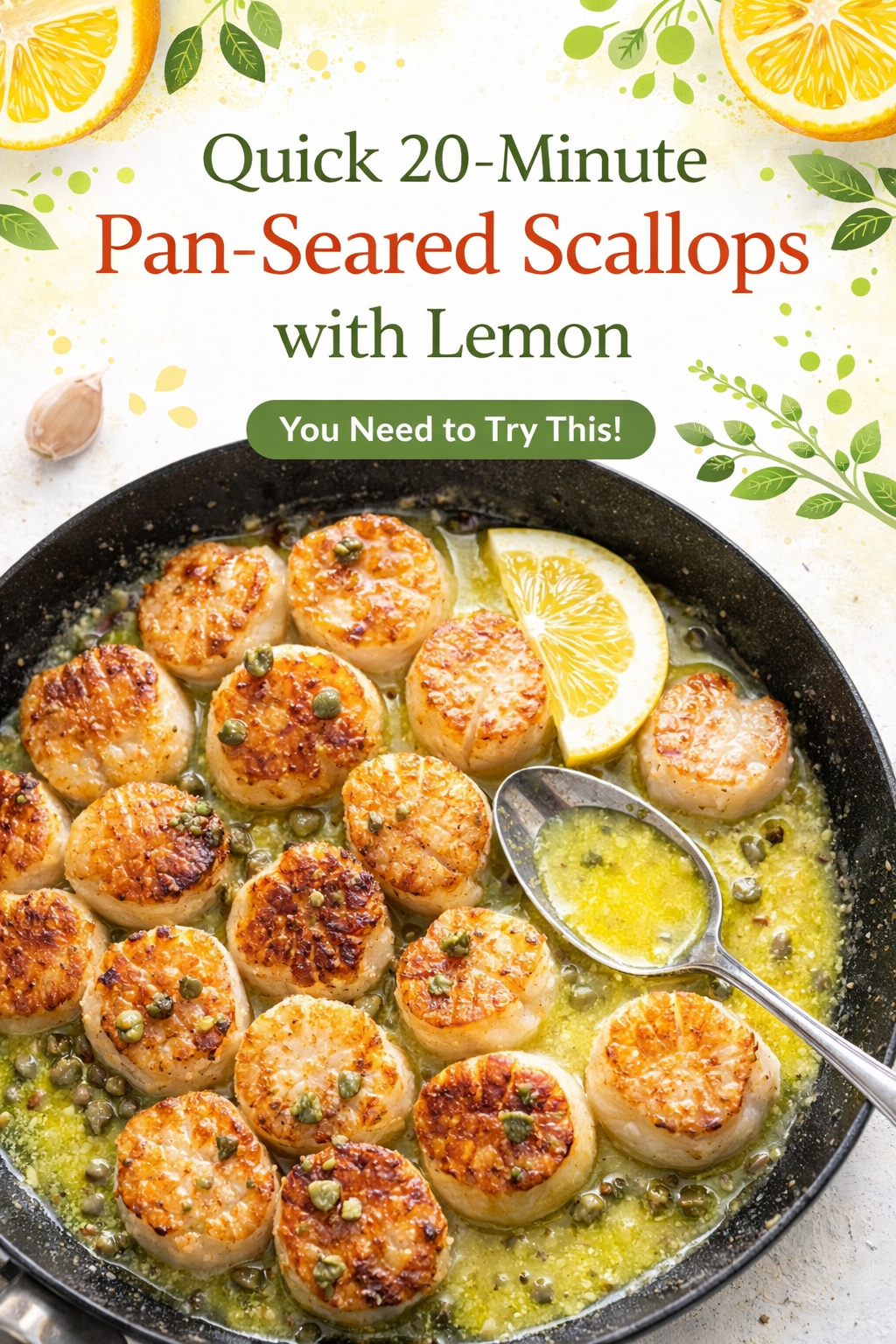 Lemon Butter Seared Scallops in Twenty Minutes