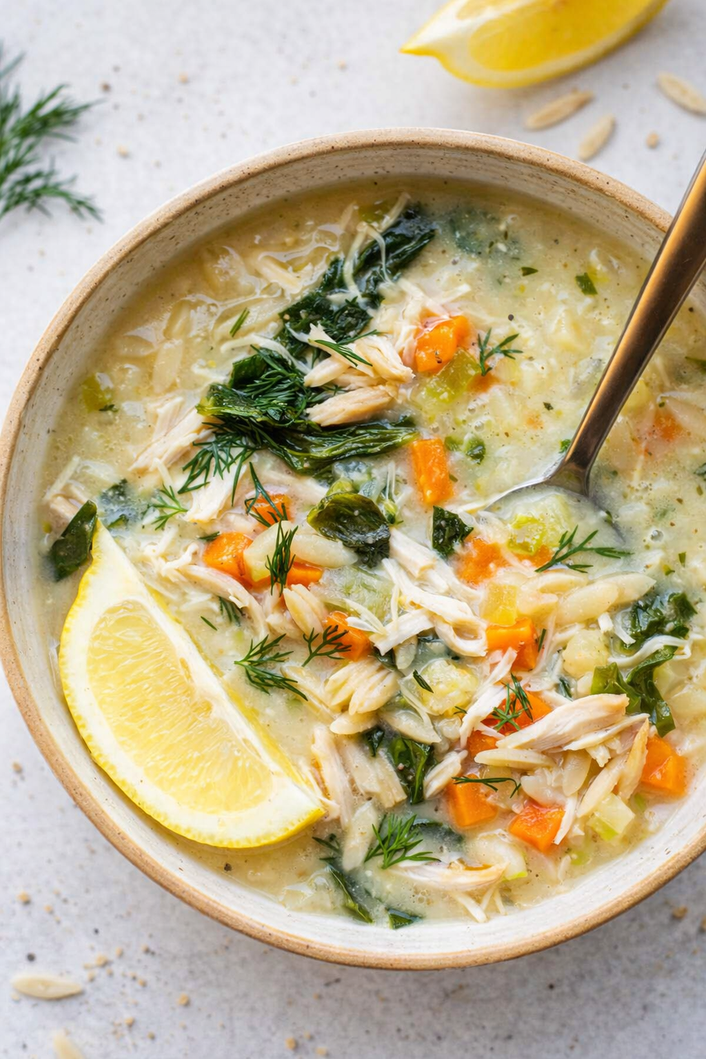Lemon Chicken Orzo Soup in Half an Hour