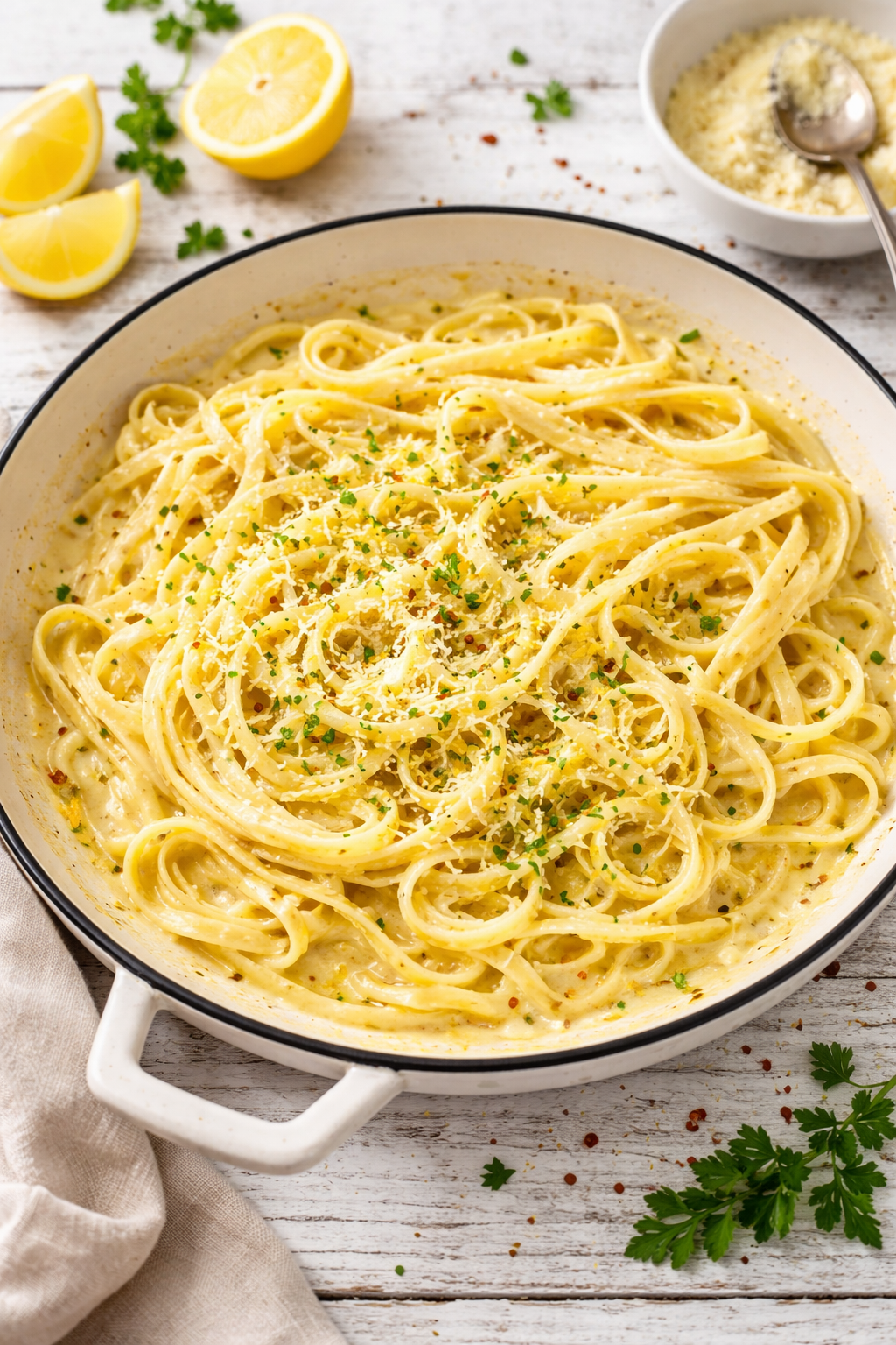Lemon Garlic Butter Pasta in Fifteen