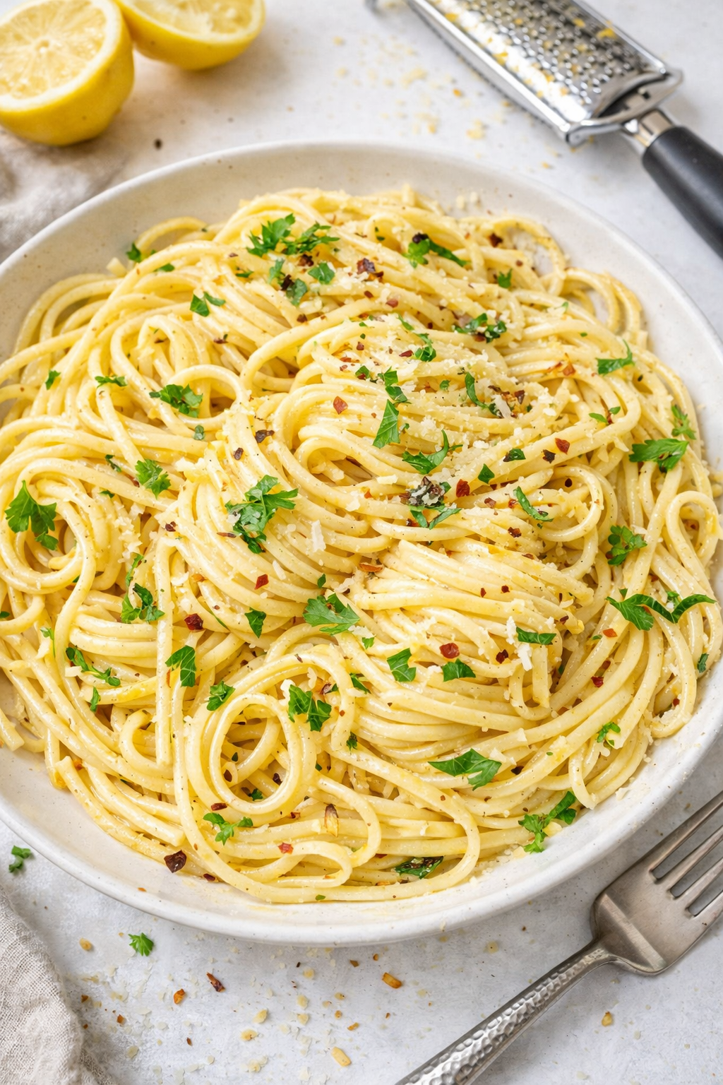 Lemon Garlic Butter Pasta in Fifteen
