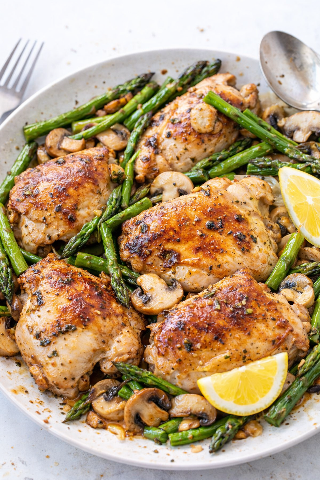 Lemon Herb Chicken with Asparagus Skillet