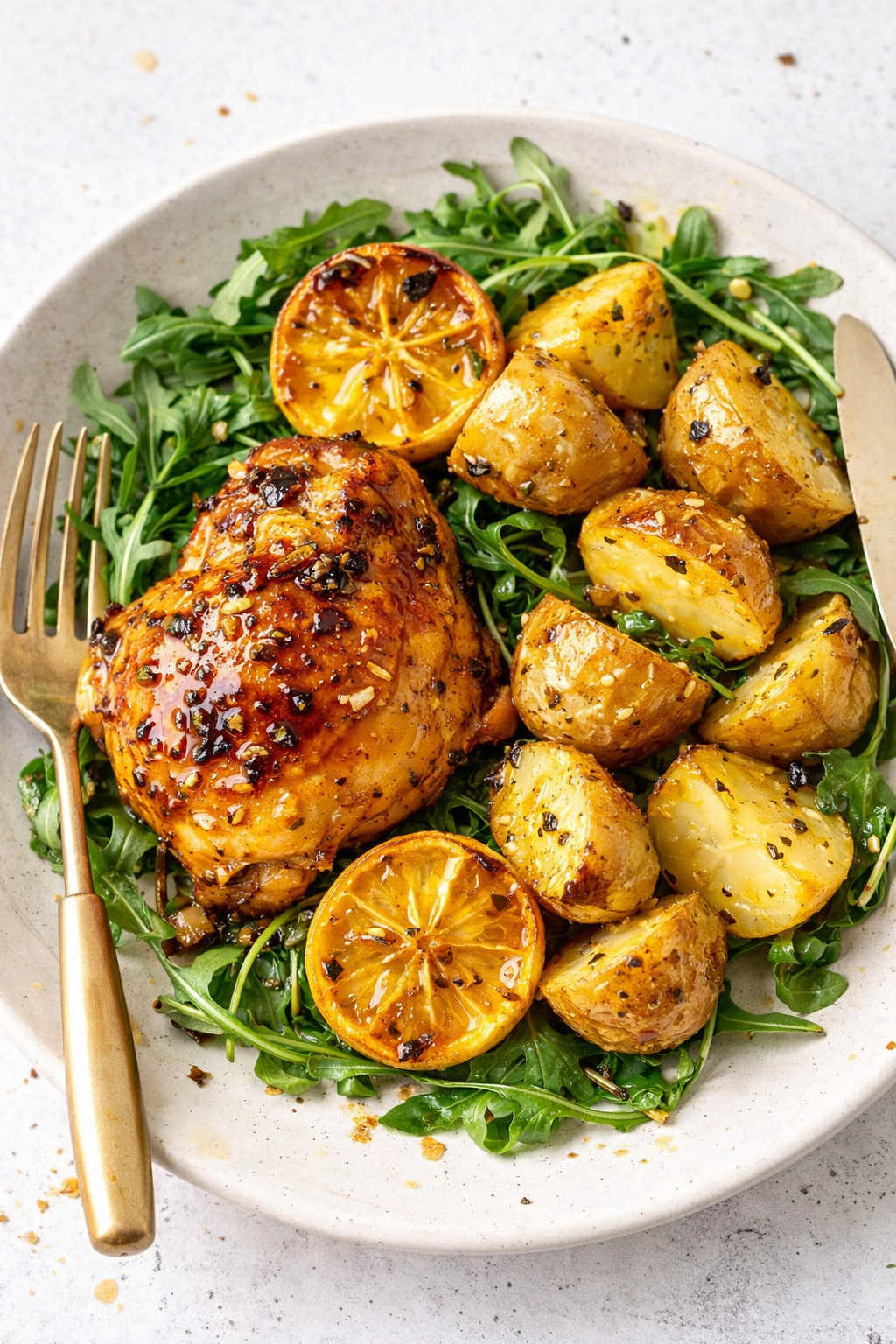 Lemon Herb Roasted Chicken Thighs