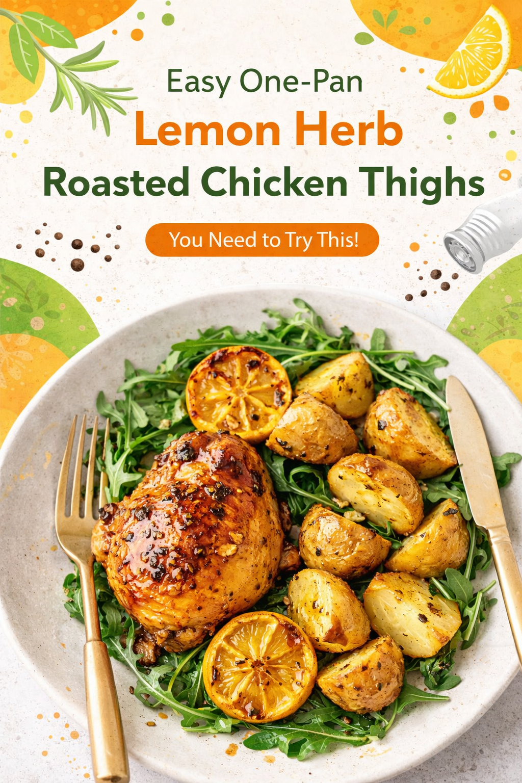 Lemon Herb Roasted Chicken Thighs