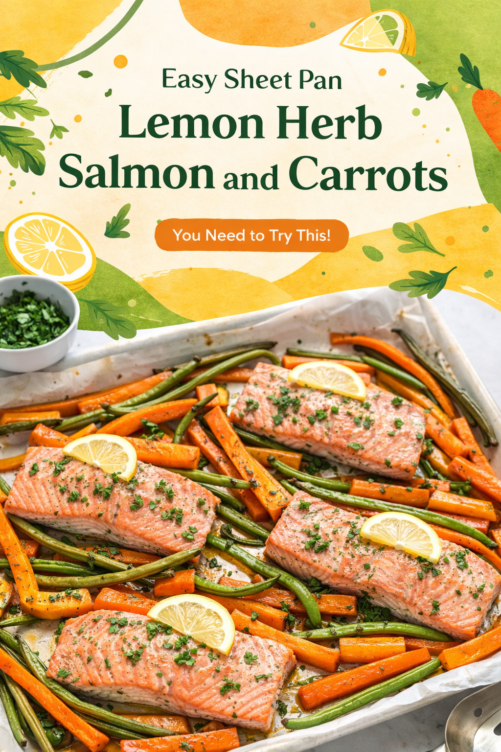 Lemon Herb Salmon with Roasted Carrots