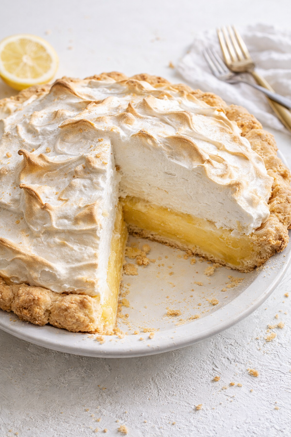 Lemon Meringue Pie with a Cloud-Like Crown