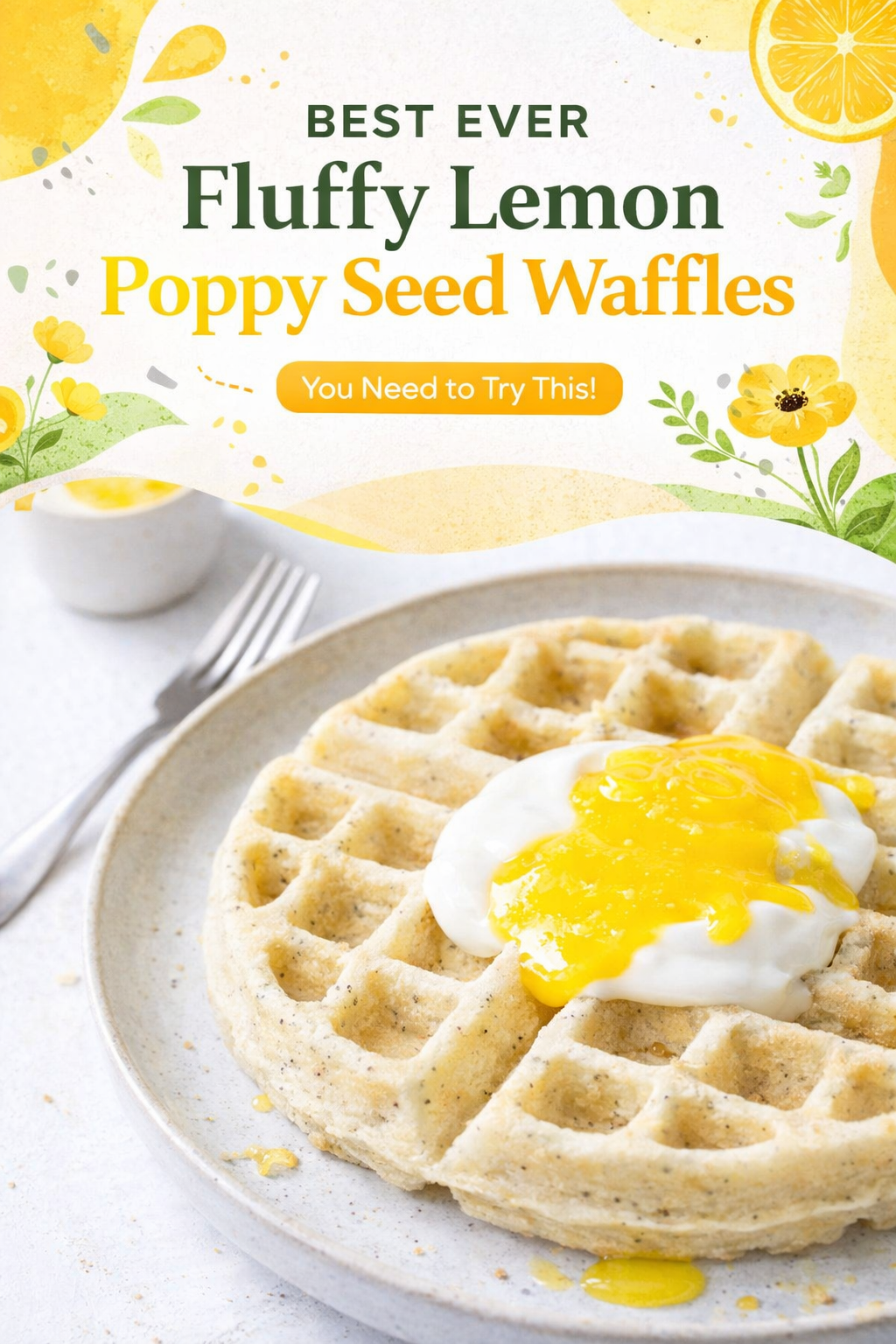 Lemon Poppy Seed Fluffy Waffles